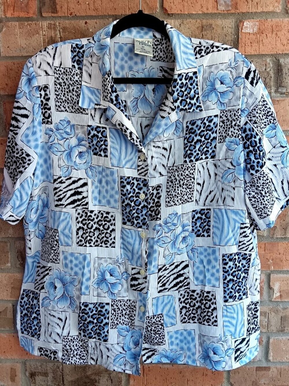 Allison Daley Womens Top Blouse Button Up Front Short Sleeves Size 18W